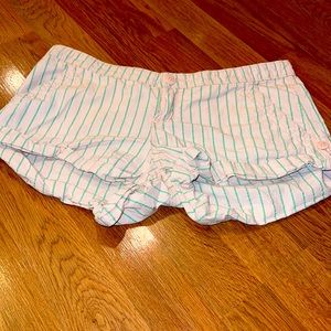 Pink and green pinstripe shorts